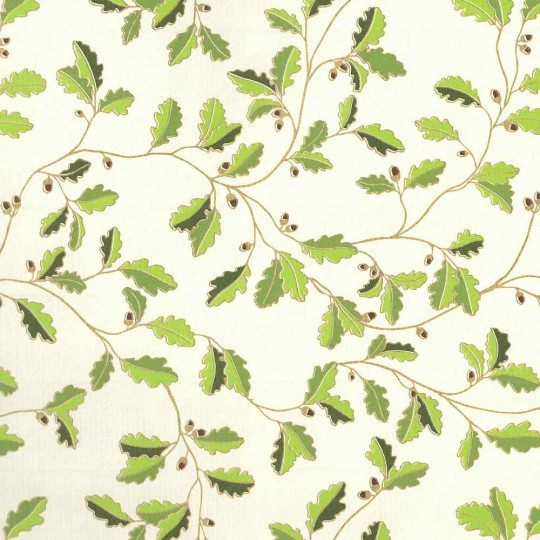 Green Oak Leaves and Acorns Florentine Italian Print Paper ~ Rossi Italy